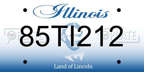 85TI212 Illinois License Plate