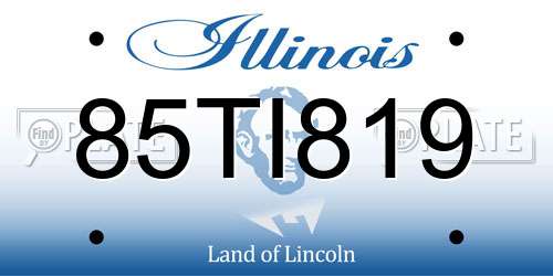 85TI819 Illinois License Plate