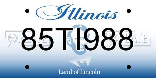 85TI988 Illinois License Plate