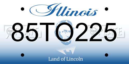 85TO225 Illinois License Plate