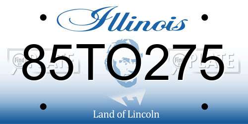 85TO275 Illinois License Plate