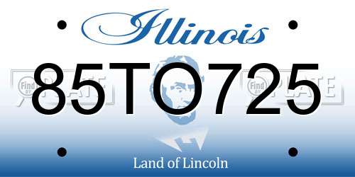 85TO725 Illinois License Plate