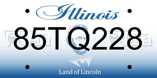 85TQ228 Illinois License Plate