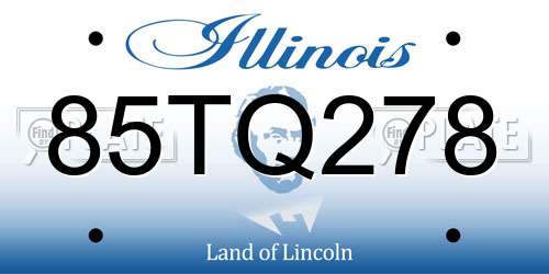 85TQ278 Illinois License Plate