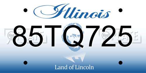 85TQ725 Illinois License Plate