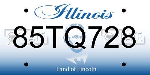 85TQ728 Illinois License Plate