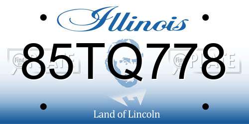 85TQ778 Illinois License Plate