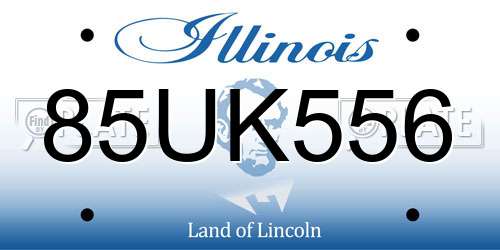 85UK556 Illinois License Plate