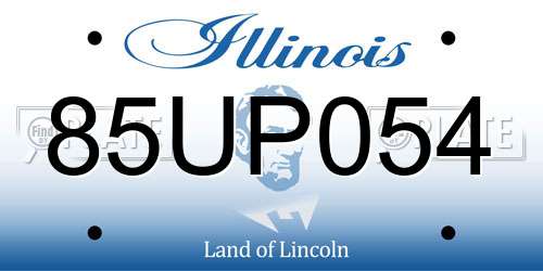 85UP054 Illinois License Plate