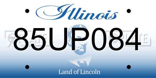 85UP084 Illinois License Plate