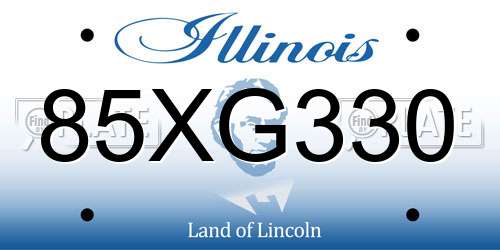 85XG330 Illinois License Plate