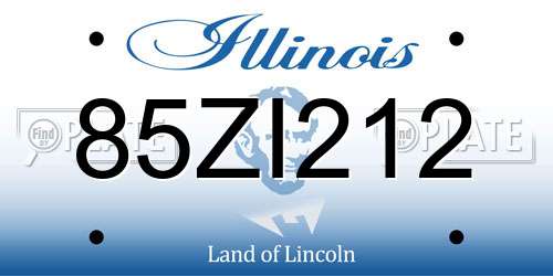85ZI212 Illinois License Plate
