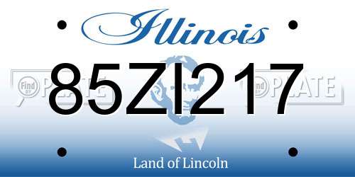85ZI217 Illinois License Plate