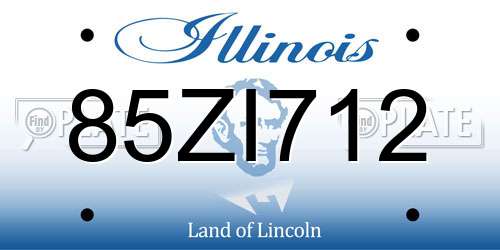 85ZI712 Illinois License Plate