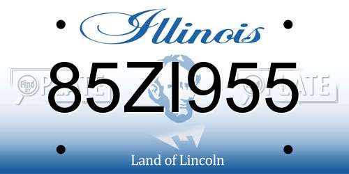 85ZI955 Illinois License Plate