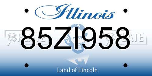 85ZI958 Illinois License Plate