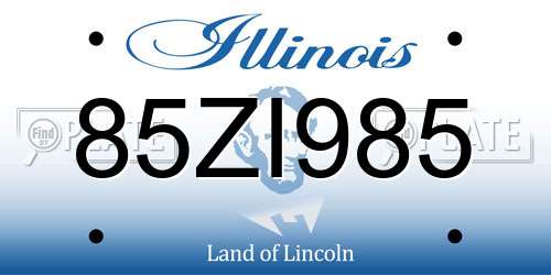 85ZI985 Illinois License Plate