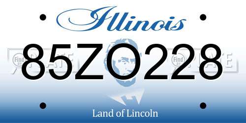 85ZO228 Illinois License Plate