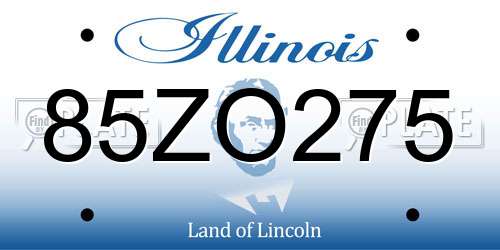 85ZO275 Illinois License Plate
