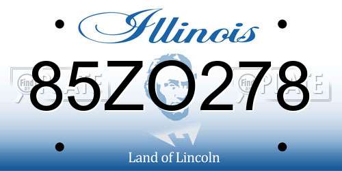 85ZO278 Illinois License Plate
