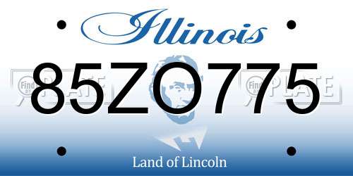 85ZO775 Illinois License Plate