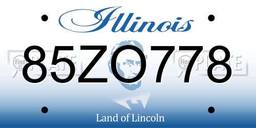 85ZO778 Illinois License Plate