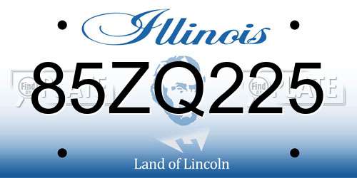 85ZQ225 Illinois License Plate
