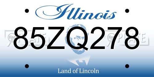 85ZQ278 Illinois License Plate