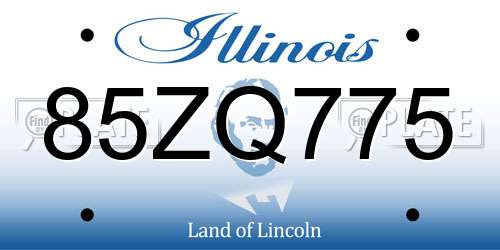 85ZQ775 Illinois License Plate