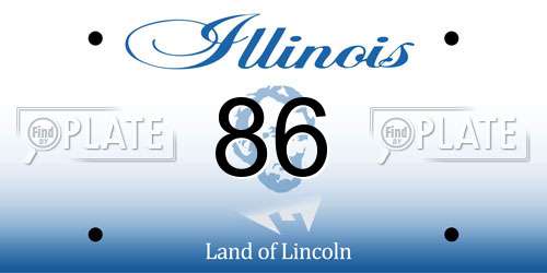 86 Illinois License Plate