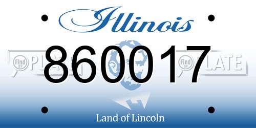 860017 Illinois License Plate