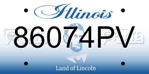 86074PV Illinois License Plate