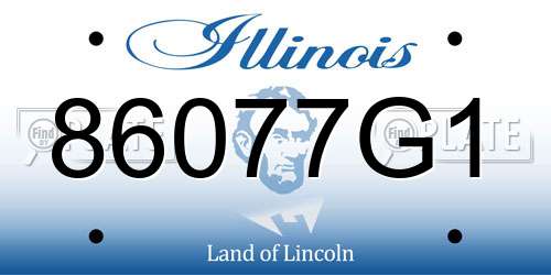 86077G1 Illinois License Plate