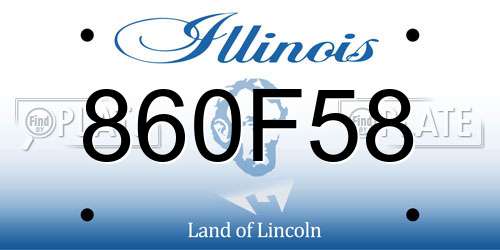 860F58 Illinois License Plate