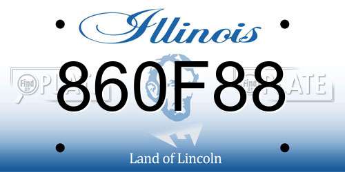 860F88 Illinois License Plate