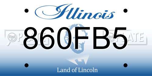 860FB5 Illinois License Plate