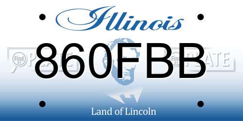 860FBB Illinois License Plate