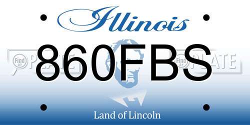 860FBS Illinois License Plate