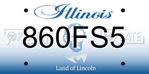 860FS5 Illinois License Plate