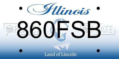 860FSB Illinois License Plate