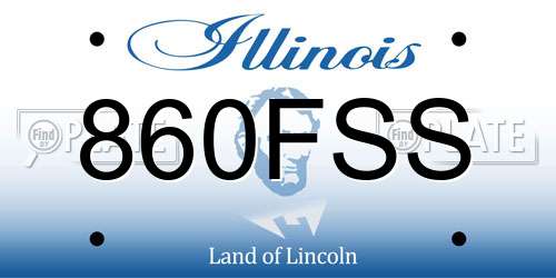 860FSS Illinois License Plate
