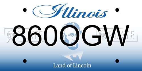 860OGW Illinois License Plate