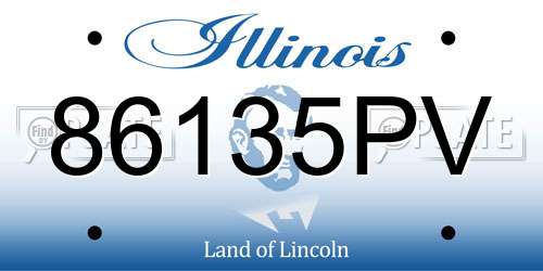 86135PV Illinois License Plate