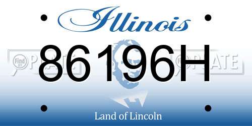 86196H Illinois License Plate