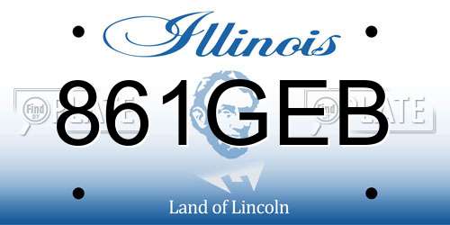 861GEB Illinois License Plate