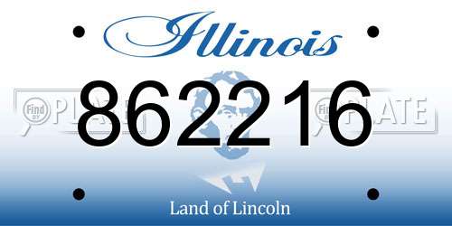862216 Illinois License Plate