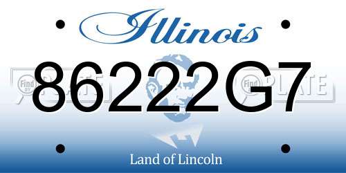 86222G7 Illinois License Plate