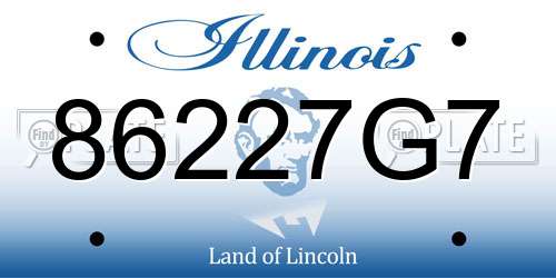 86227G7 Illinois License Plate