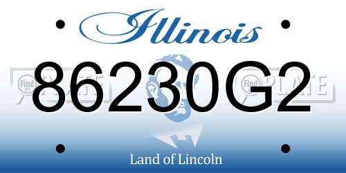 86230G2 Illinois License Plate