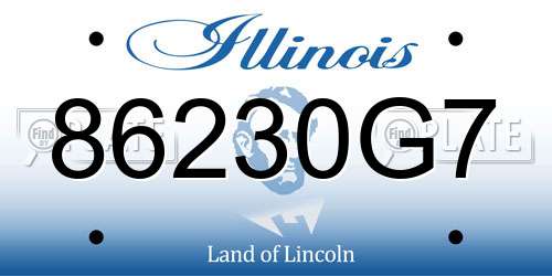 86230G7 Illinois License Plate
